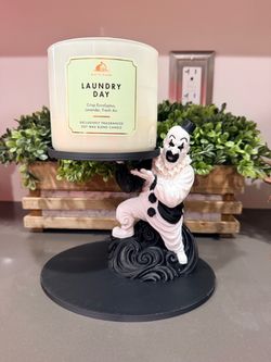 Art the clown The Terrifier halloween 3 wick candle holder