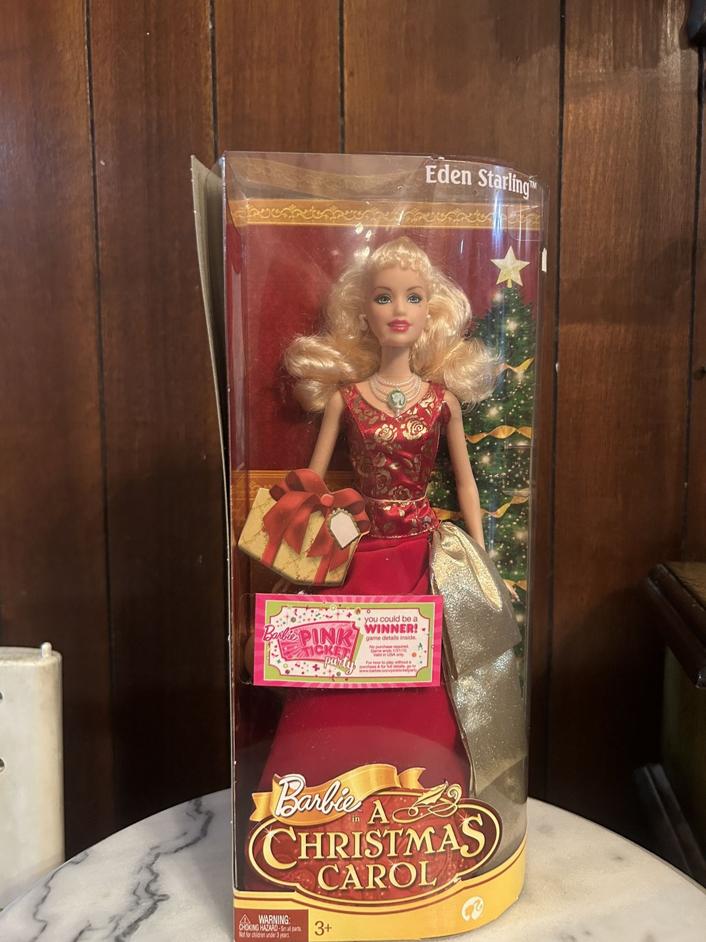 Eden Starling Barbie 2008 In A Christmas Carol Red Dress Doll
