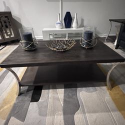 COFFEE TABLE AND END TABLES 