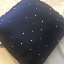 Decorative pillow dark blue w/stones