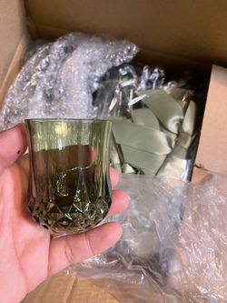 24 plastic green wine glass 3oz