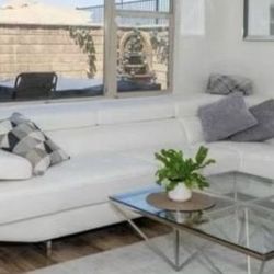 New White Flip-Up Sectional (Finance and Delivery)