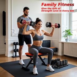 Adjustable Dumbbells Set of 2, 1 Hand Adjustable Weights Dumbbells Set, 5 in 1/10 in 1 Free Dumbbell with Anti-Slip Texture Handle, 25/55/80lb Pair We