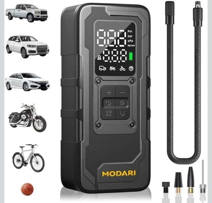Up to 160 PSI Car Tire Inflator, Cordless Air Pump, Portable Tire Pump with Gauge - Portable Tire Inflators
