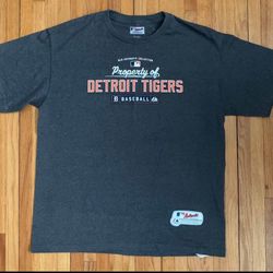 Detroit Tigers Baseball Men’s Gray T-Shirt Shirt Size Large