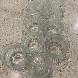 Glass Punch Bowl Cups