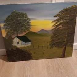 Original Landscape Oil Painting On Canvas 20" X 16"