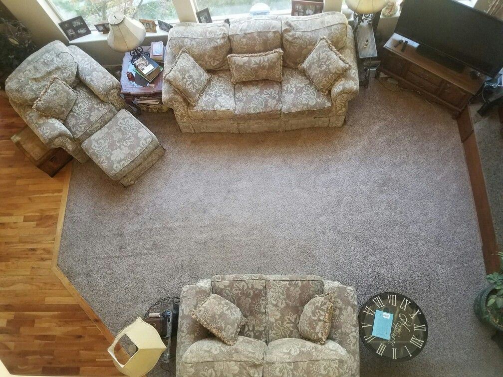 Beautiful Overstuffed Living Room Set