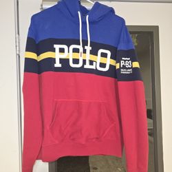 Polo Ralph Lauren P-93 Spell Out Striped Hoodie Men’s Medium Sailing Kayak Yacht