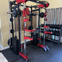 Smith Machine 200 | Adjustable Bench | 245lb Cast Iron Olympic Weights | 7ft Olympic Bar | Fitness | Gym Equipment | FREE DELIVERY/INSTALLATION 🚚 🛠️