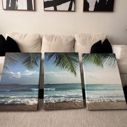 3 Pc Ocean Shore Canvas