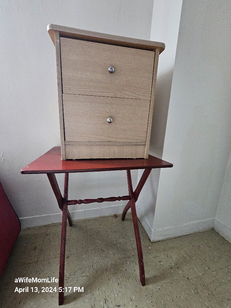 Nightstand And Free Foldable Table