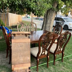 Wooden Table 6 Chairs
