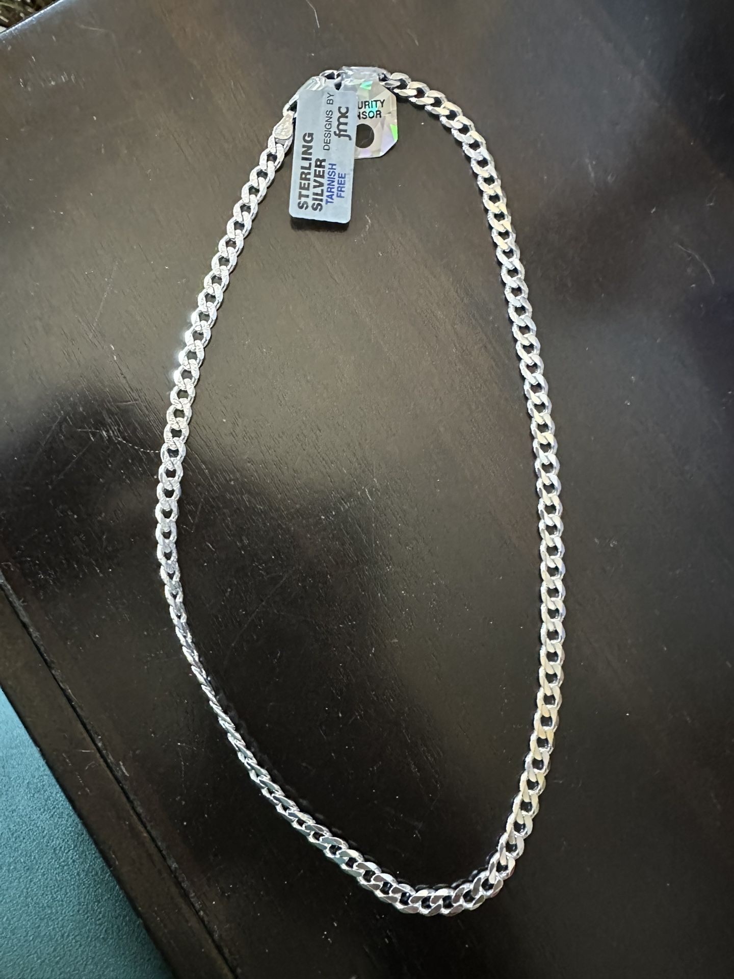 New Sterling Silver Chain Necklace 18” Jewelry