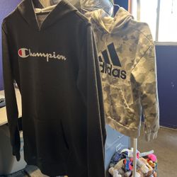 2 Hooded Pullover Sweaters Champion And Adidas 