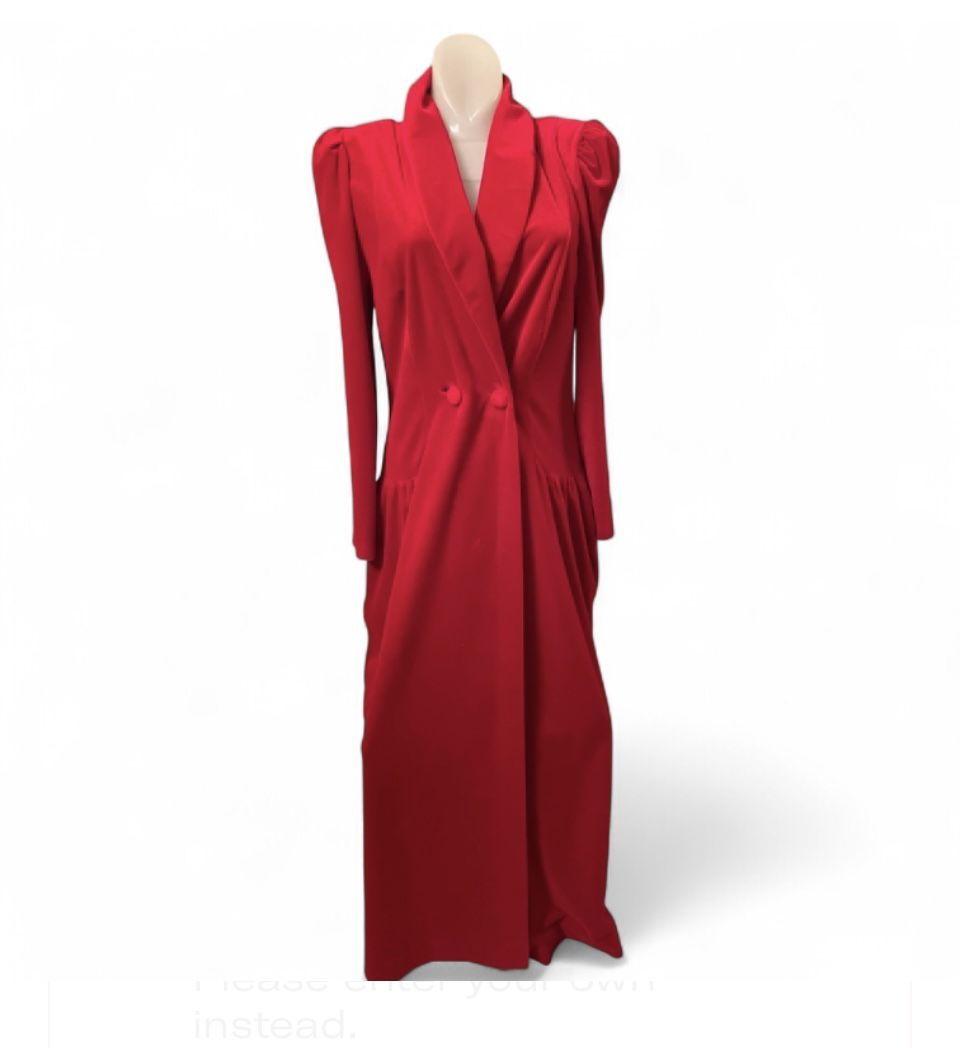 Vintage Miss Elaine Vibrant Red Long Sleeve Robe Jacket