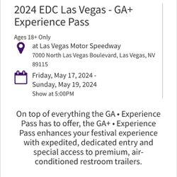 EDC Las Vegas 2024 GA 3 Day Pass (two Total)