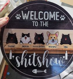 Wooden Door Sign of pets
