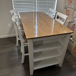 Counter Height Dining Table and 4 Chairs