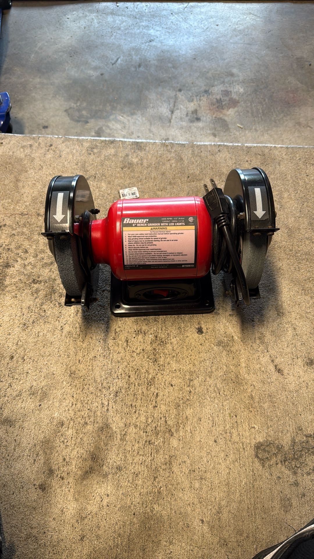 Bauer 6” Bench grinder