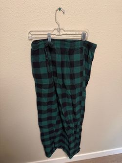 Green Black Plaid Flannel Pajama Pants