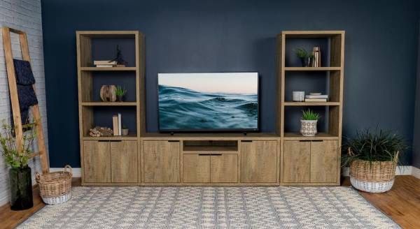 ~Beautiful Mango Wood TV Stand and Two Media Towers~
