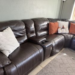 Brown Leather Couch