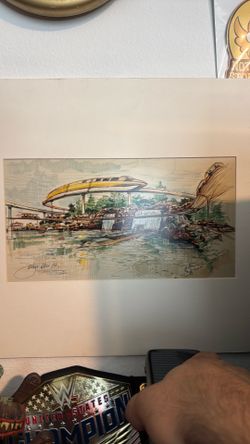 Authentic Rare Tomorrowland Concept Art Lithograph By John Hench Concept Art