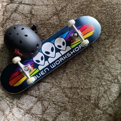 Skate Board And Small Helmet