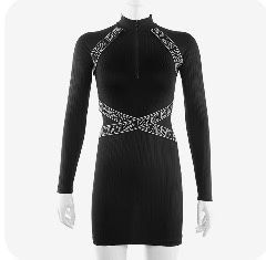 Sexy Zipper Mini Onepiece Kpop Idol Dance Hiphop Halloween Costume