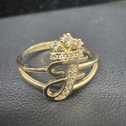 10K Women’s Letter Ring 