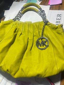 Michael Kors Yellow-Green Leather Hobo Bag