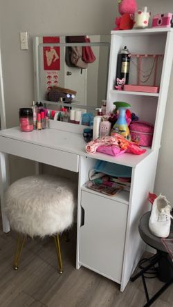 Vanity with stool
