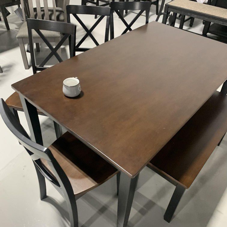 Larsondale Brown/Black 7 Piece Dining Table and 6 Chairs Set by Ashley 
