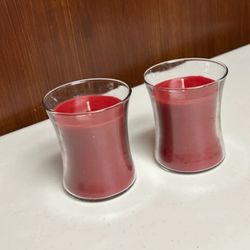 Celebrating Home Red Glass Candle Set - Baked Apple