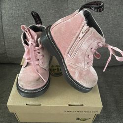 Dr. Martens 1460 Pascal Pink Velvet Boots Toddler Size 6