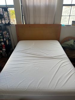 Wooden Full Bed Frame and Mattress