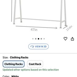 DR.IRON White Metal Clothes Racks Garment Rack, Modern White Clothing Rack Free Standing Hanging Rod for Boutique Retail, Clothes Store, Laundry Room(