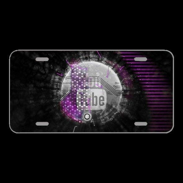 License Plate Novelty Car Front You Tube Social Media Video Icon Web