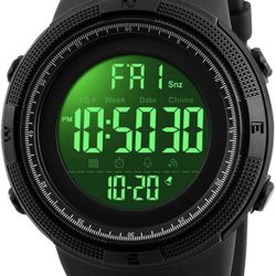Mens Digital Sports Watch LED Screen Military Waterproof Wrist Watches for Men Casual Chronograph Alarm Countdown Army Watch