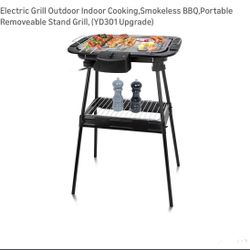 Electric Grill Outdoor Indoor Cooking, Smokeless BBQ,Portable Removeable Stand Grill, (YD301 Upgrade)