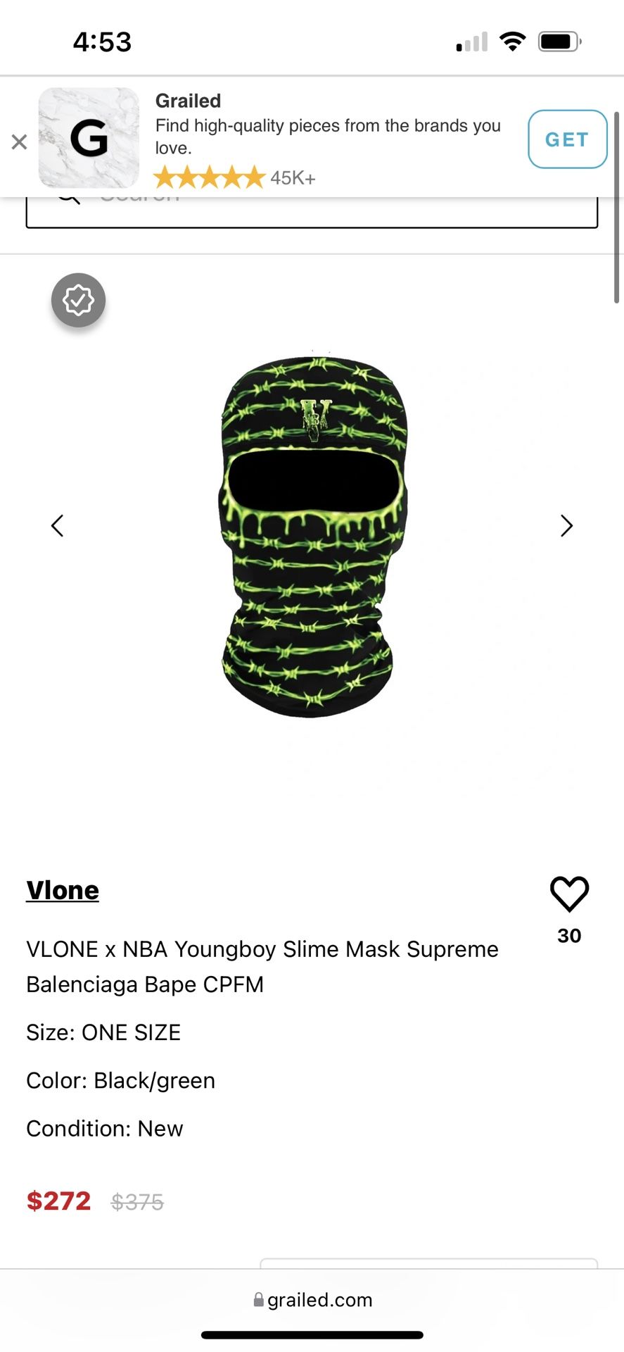 VLONE x Nba Youngboy Slime Mask (SIZE OS).