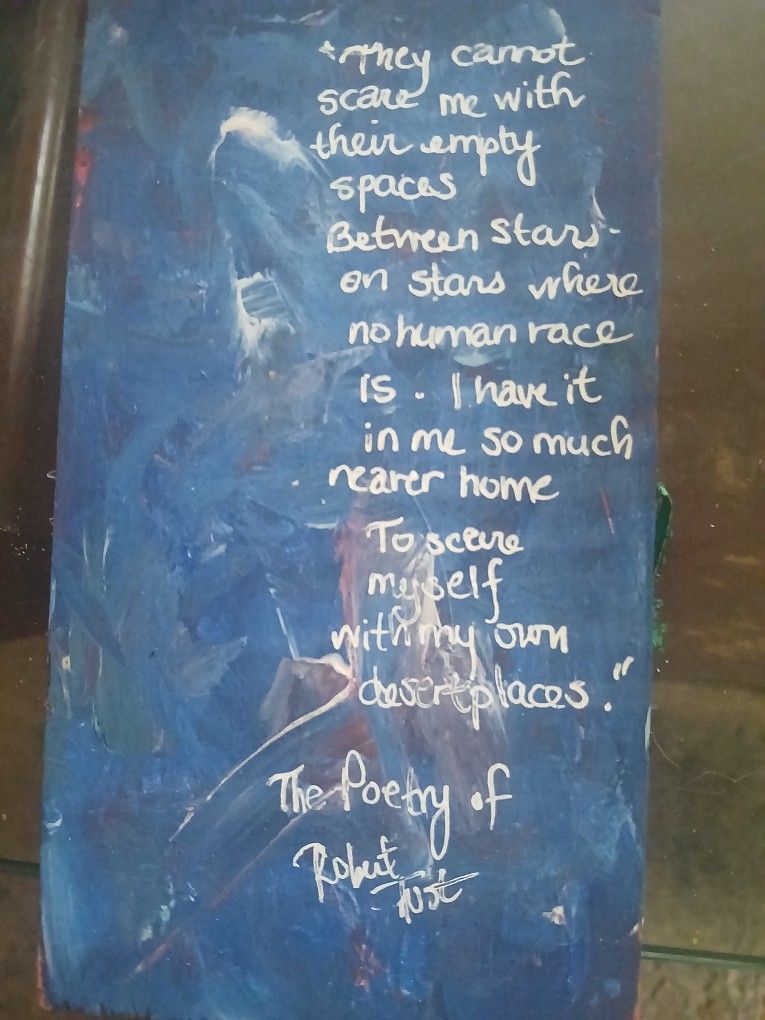 Folk ART Robert Frost QUOTE 