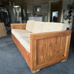 Vintage Wood Frame Sofa 