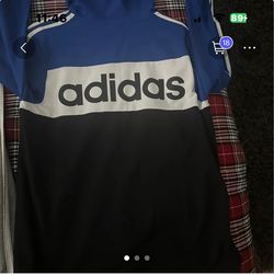 Adidas Black white and blue  zip up Hoodie
