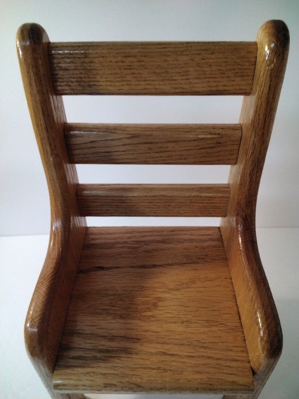 A Oak Doll Chair Made Really Well . Look At Size.
