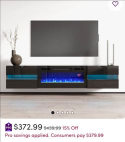 Modern TV stand with electric fireplace