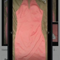 Coral Sexy Fitted Dress