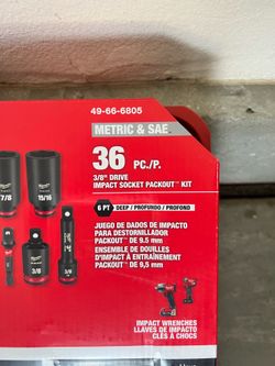 Milwaukee 3/8 drive impact socket Packout kit