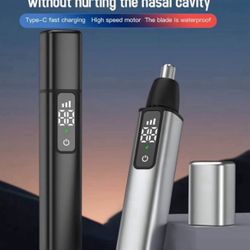 Brand new Nose Hair Trimmer for Men Women ，Electric Nose and Ear Hair Trimmer， LED Display, Waterproof，Portable Design USB Rechargeable，(Black)